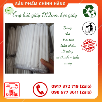 Ống hút giấy phi 12