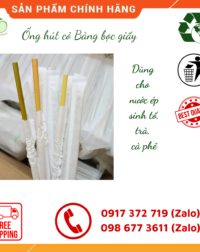 Ống hút cỏ bàng được bọc giấy từng cái