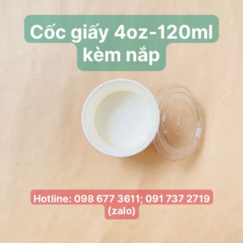 Cốc giấy 4Oz-120ml kèm nắp