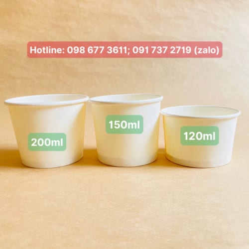Cốc giấy nhỏ đựng kem, sữa chua, chè...