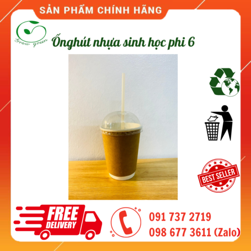 Ống hút nhựa phân hủy sinh học phi 6