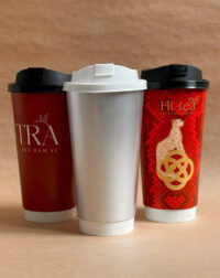 3 cốc giấy có nắp 22oz 2 lớp in thúc nổi, ánh bạc